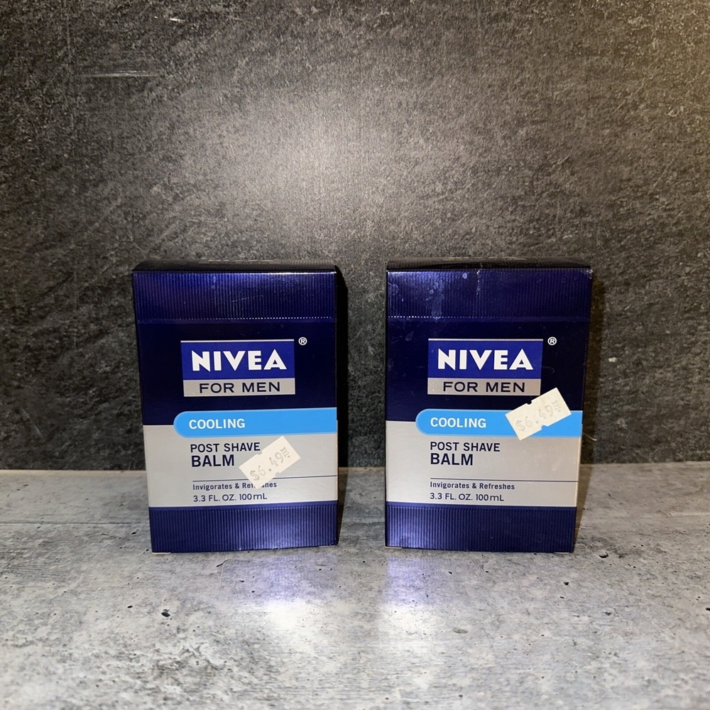 2 Lot NIVEA For Men After Post Shave Cooling Balm For Skin 3.3 OZ